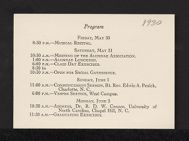 Commencement Program Card 1930